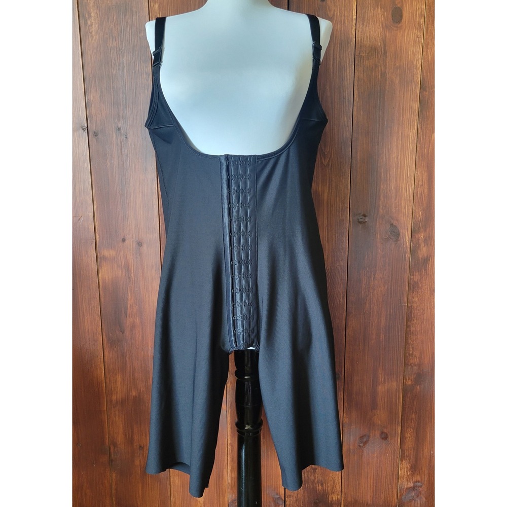 Marena Recovery Compression Adjustable Bodysuit 3XL Black Bust Mid Thigh Faja